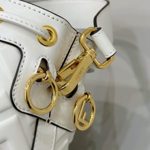 Replica Fendi Tresor Mini Bucket White - premium 1:1 fake handbag model