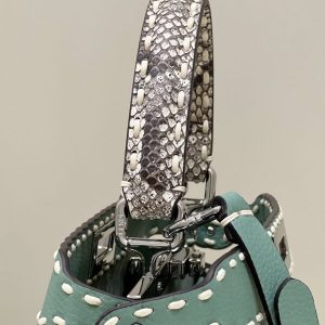 Replica Fendi Peekaboo Green Python Handle - authentic-look luxury purse replica
