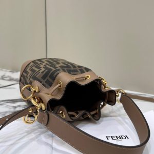 Replica Fendi Tresor Mini Bucket Brown - high-end fake designer purse