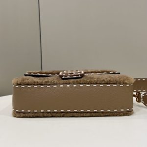 Replica Fendi Baguette Brown Wool - 1:1 designer replica handbag