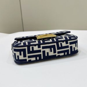 Replica Fendi Baguette Small Cotton Blue - top-tier luxury replica shoulder bag