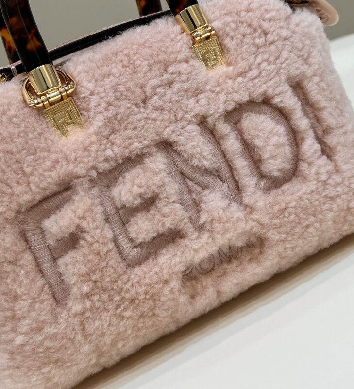 Replica Fendi By The Way Boston Pink Wool - top-tier luxury replica shoulder bag