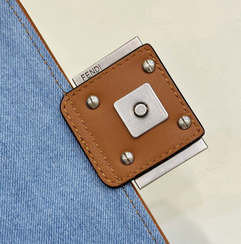 Replica Fendi Baguette Small Denim Blue - 1:1 designer replica handbag