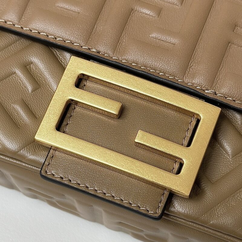 Replica Fendi Baguette Sliding Chain Brown - premium 1:1 fake handbag model