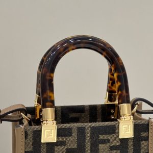 Replica Fendi Mini Tote Brown Canvas - premium 1:1 fake handbag model