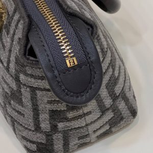 Replica Fendi By The Way Boston Brown Cotton - near-authentic luxury replica handbag