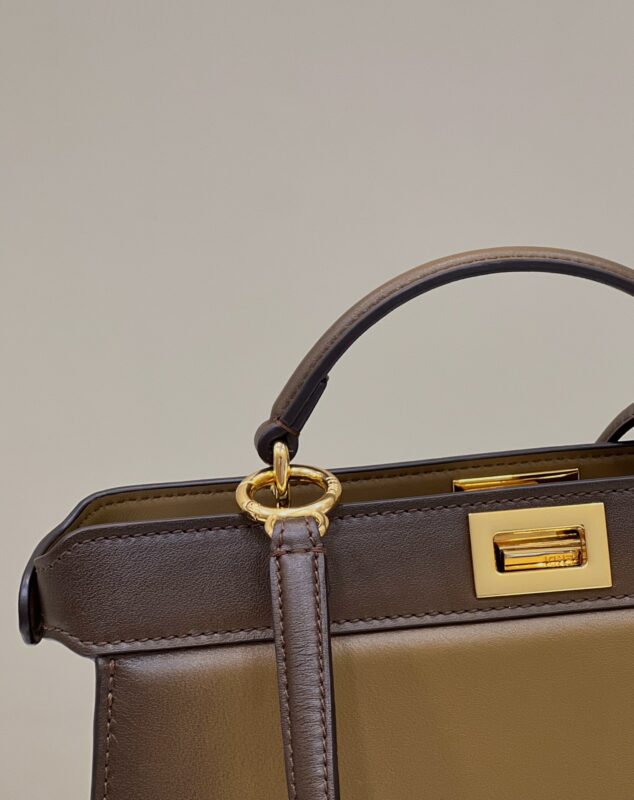 Replica Fendi Peekaboo Large Dark Brown - high-end fake designer purse