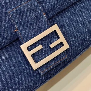 Replica Fendi Baguette Full Blue Denim - high-quality designer bag clone