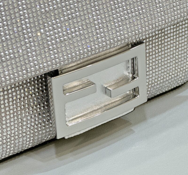 Replica Fendi Baguette Silver Diamond - elite superclone designer purse