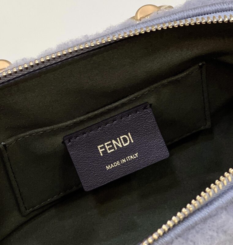 Replica Fendi By The Way Boston Blue Wool - high-end fake designer purse