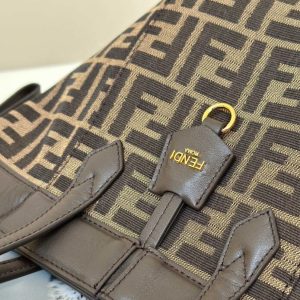 Replica Fendi Origami Small Brown Cotton - high-quality designer bag clone