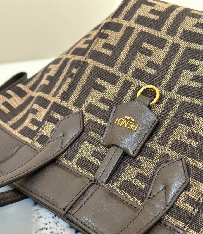 Replica Fendi Origami Small Brown Cotton - high-quality designer bag clone