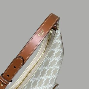 Replica Celine Triomphe Moon Bag White - near-authentic luxury replica handbag