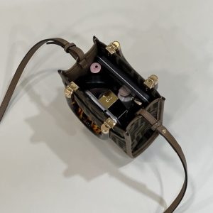 Replica Fendi Mini Tote Brown Canvas - near-authentic luxury replica handbag