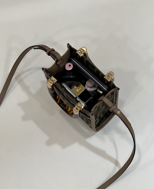 Replica Fendi Mini Tote Brown Canvas - near-authentic luxury replica handbag