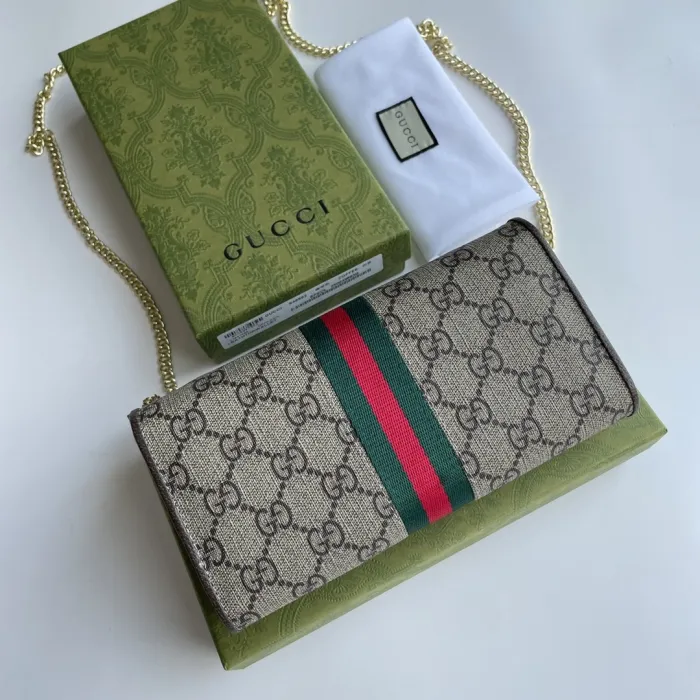 Replica GUCCI OPHIDIA GG CHAIN WALLET - premium-grade designer purse dupe