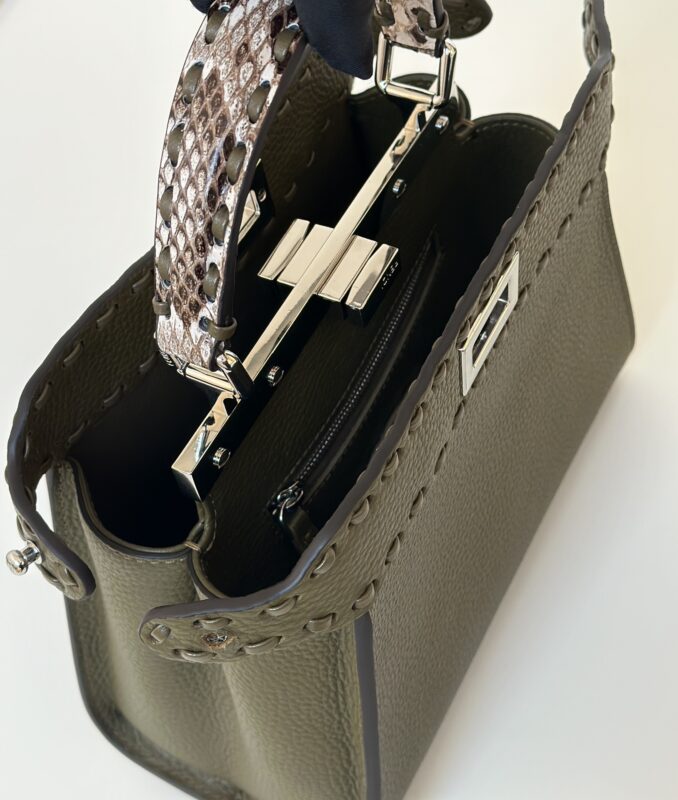 Replica Fendi Peekaboo Small Dark Grey - authentic-look luxury purse replica