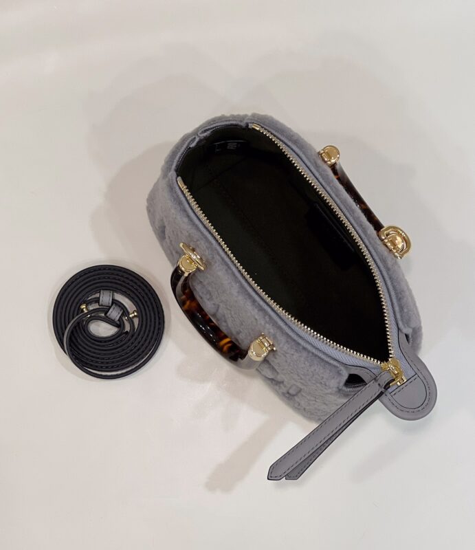 Replica Fendi By The Way Boston Blue Wool - top-rated replica designer bag