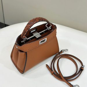 Replica Fendi Peekaboo Small Brown - high-end fake designer purse
