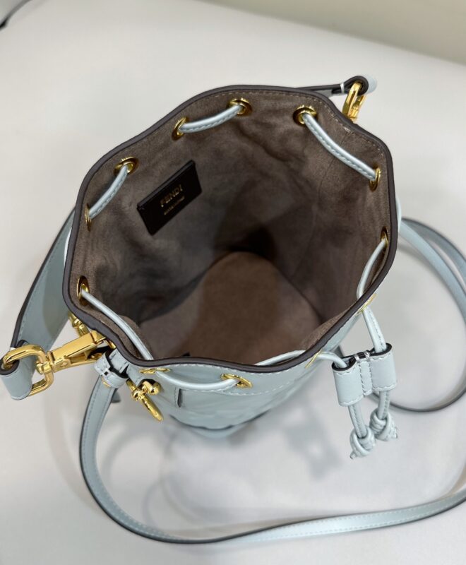 Replica Fendi Tresor Mini Bucket Blue - near-authentic luxury replica handbag