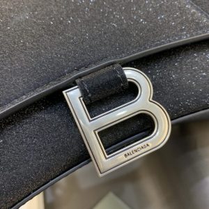 Replica Balenciaga Hourglass Shine Black - ultra-realistic fake designer tote