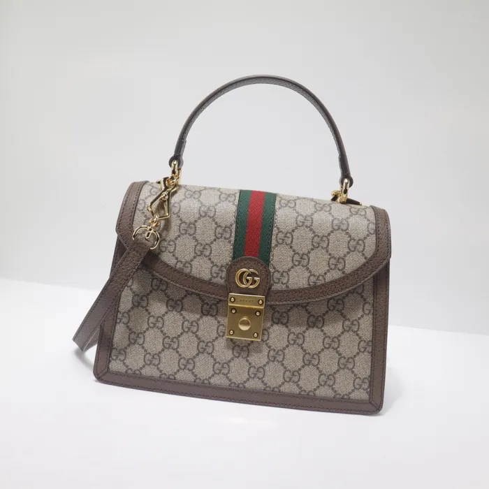 Replica GUCCI OPHIDIA SMALL TOP HANDLE BAG WITH WEB - realistic designer-inspired fake bag