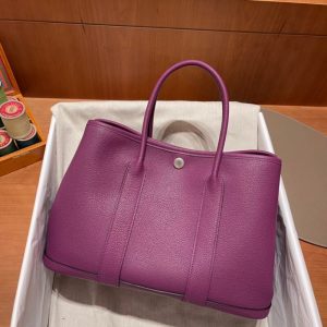Replica Hermes Garden Party 30cm Purple - authentic-look luxury purse replica