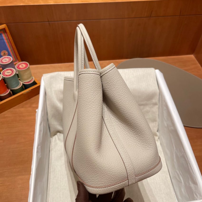 Replica Hermes Garden Party 30cm Clacier White - premium-grade designer purse dupe
