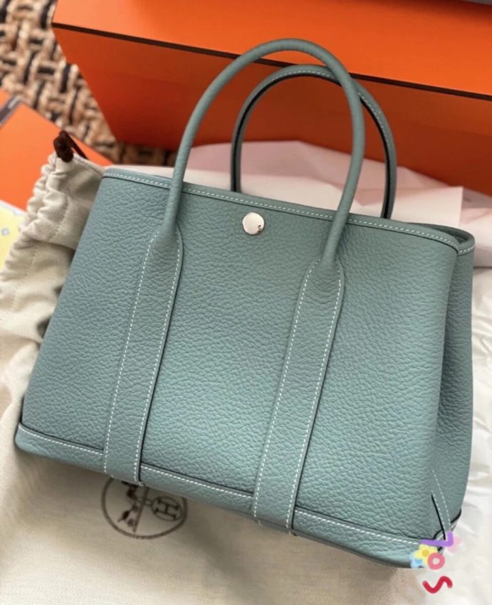 Replica Hermes Garden Party 30cm Azure Ciel - best quality luxury bag dupe