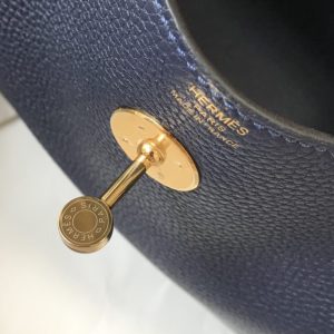 Replica Hermes Lindy Sapphire Blue - best quality luxury bag dupe