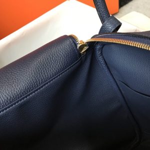 Replica Hermes Lindy Sapphire Blue - top-tier luxury replica shoulder bag