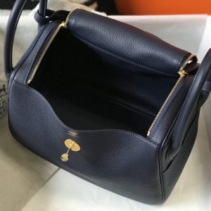 Replica Hermes Lindy Sapphire Blue - top-rated replica designer bag