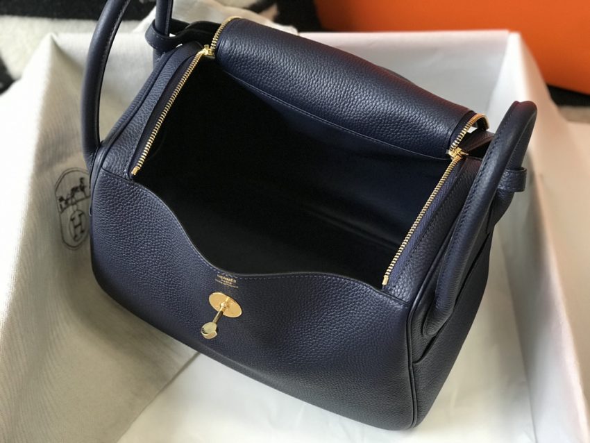 Replica Hermes Lindy Sapphire Blue - top-rated replica designer bag