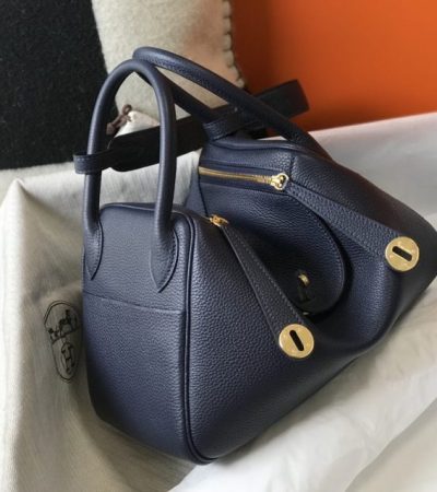 Replica Hermes Lindy Sapphire Blue - near-authentic luxury replica handbag