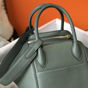 Replica Hermes Lindy Almond Green - best quality luxury bag dupe