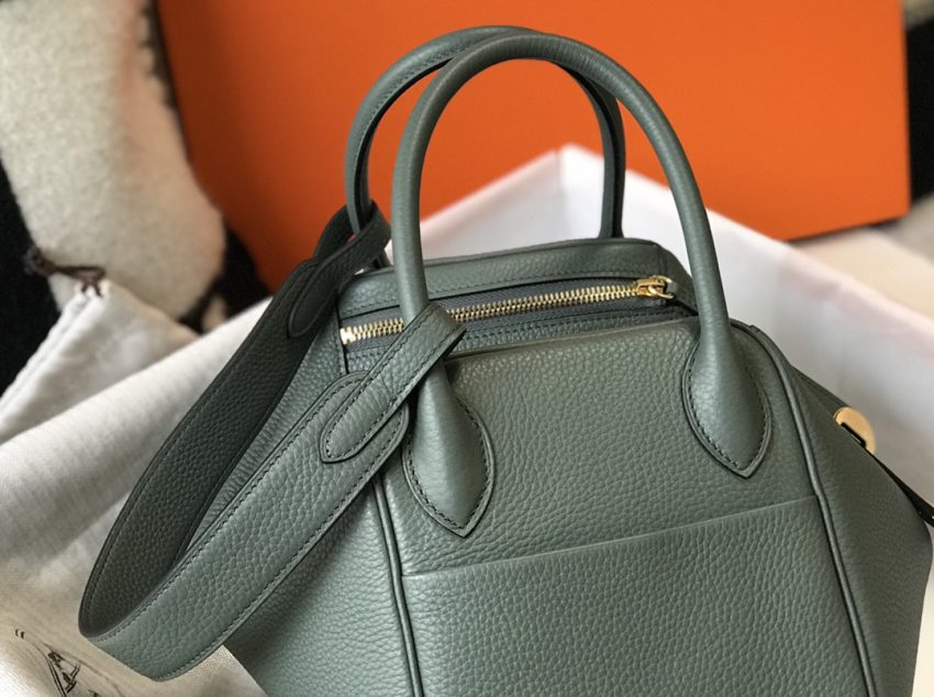 Replica Hermes Lindy Almond Green - best quality luxury bag dupe