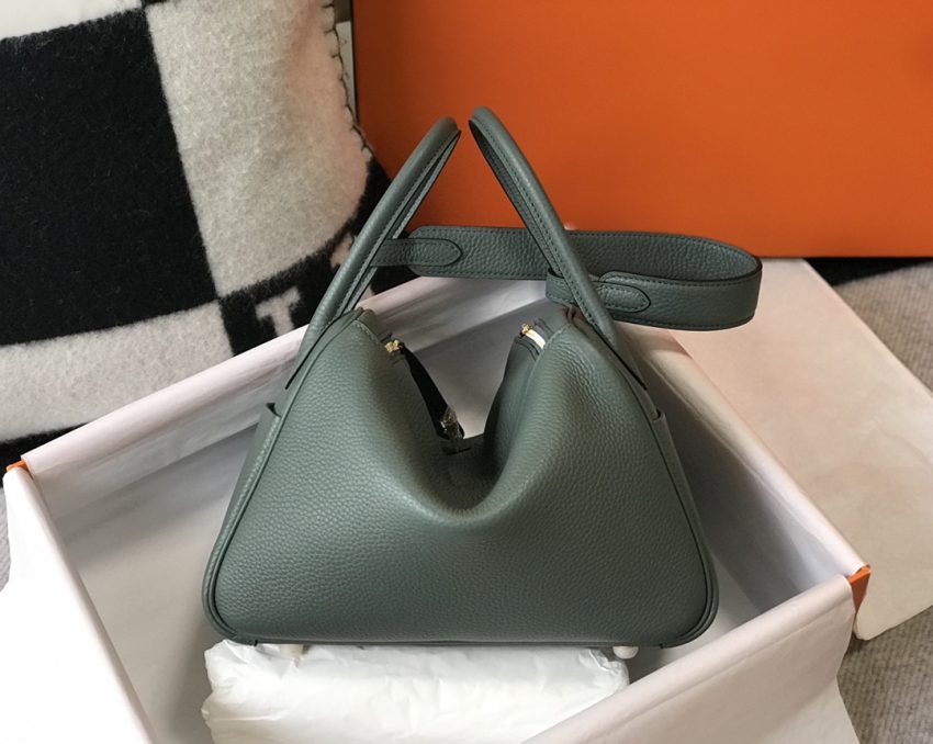 Replica Hermes Lindy Almond Green - ultra-realistic fake designer tote