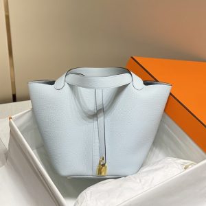 Replica Hermes Picotin Lock Holy Grail Blue - authentic-look luxury purse replica