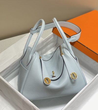 Replica Hermes Lindy Grail Blue - authentic-look luxury purse replica