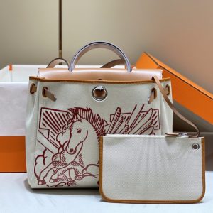 Replica Hermes Herbag 31cm Brown Horse - premium-grade designer purse dupe