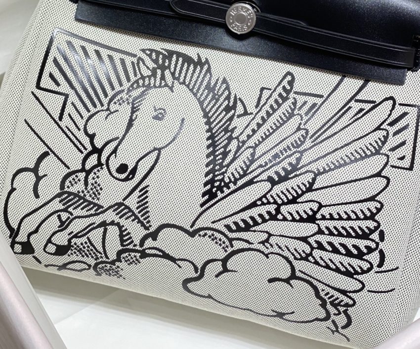 Replica Hermes Herbag 31cm Black Horse - near-authentic luxury replica handbag