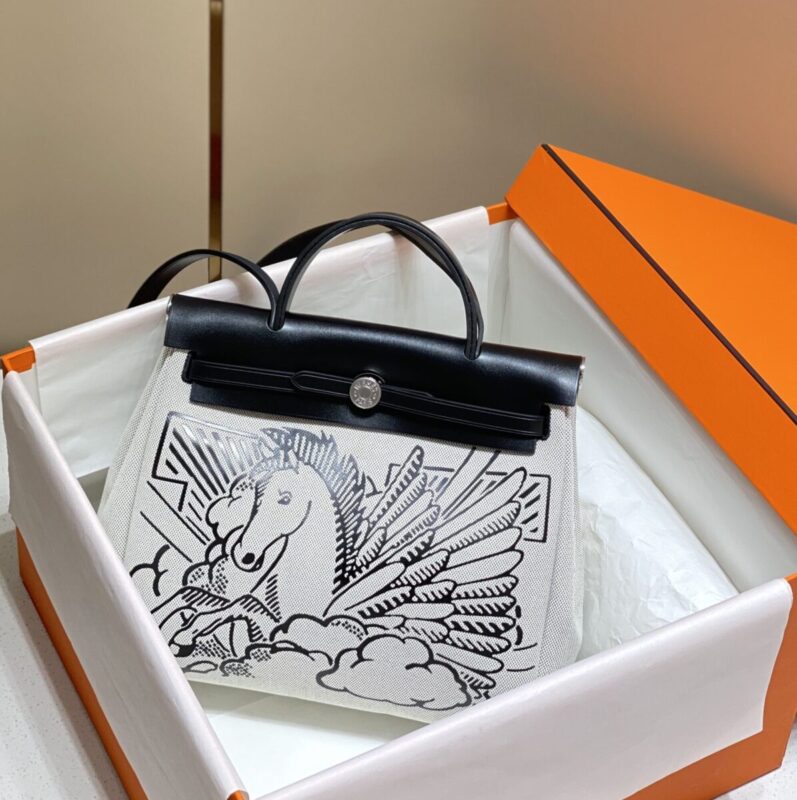 Replica Hermes Herbag 31cm Black Horse - top-rated replica designer bag