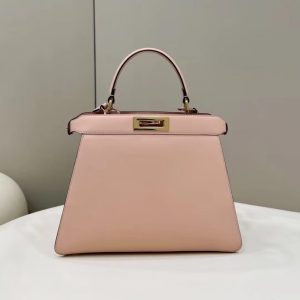 Replica Fendi Peekaboo With Patch Pocket Pink - high-accuracy replica luxury purse
