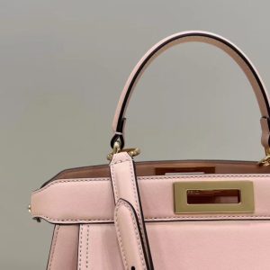 Replica Fendi Peekaboo With Patch Pocket Pink - high-quality designer bag clone