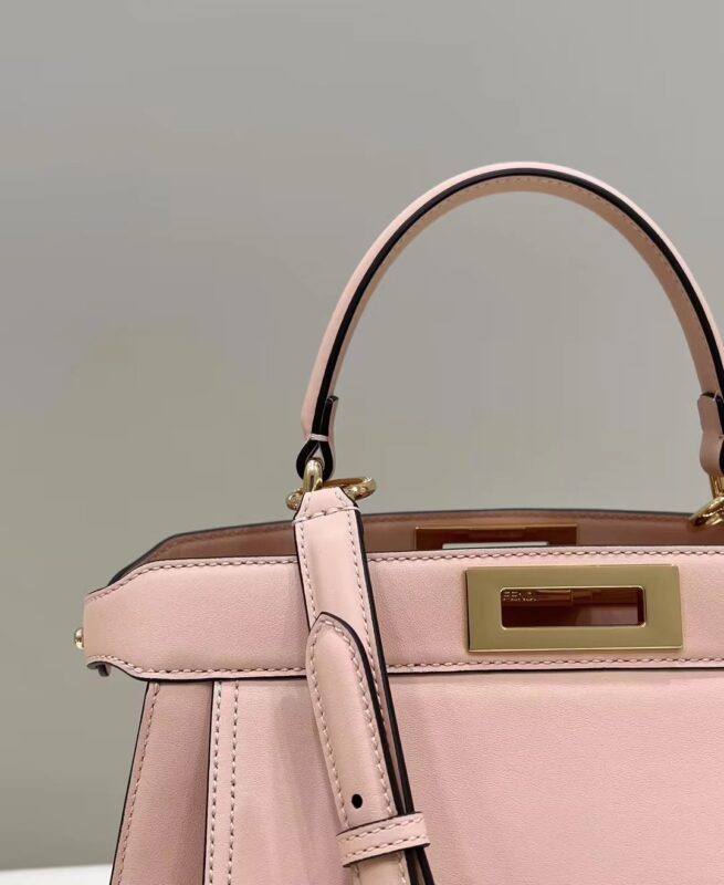 Replica Fendi Peekaboo With Patch Pocket Pink - high-quality designer bag clone