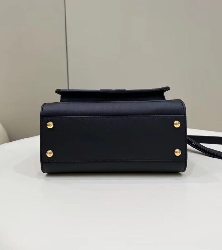 Replica Fendi Peekaboo With Patch Pocket Black - high-quality designer bag clone