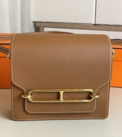 Replica Hermes Sac Roulis Brown - best quality luxury bag dupe