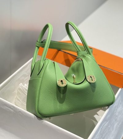 Replica Hermes Lindy Light Green - authentic-look luxury purse replica