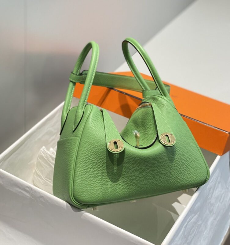 Replica Hermes Lindy Light Green - authentic-look luxury purse replica