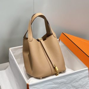 Replica Hermes Picotin Lock Milk Tea - premium 1:1 fake handbag model